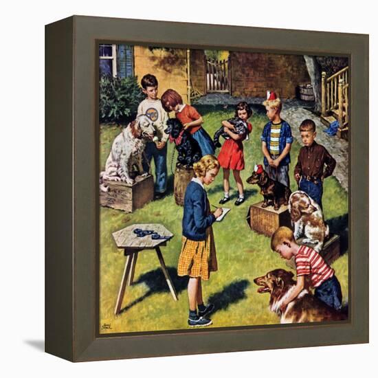 "Backyard Dog Show", July 8, 1950-Amos Sewell-Framed Premier Image Canvas