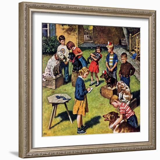 "Backyard Dog Show", July 8, 1950-Amos Sewell-Framed Giclee Print