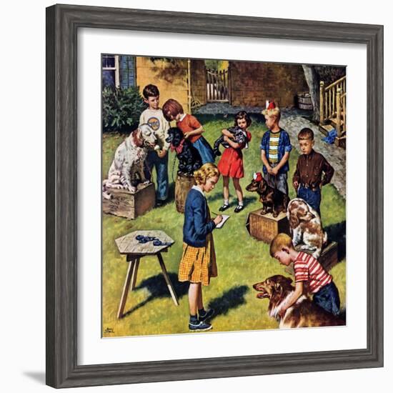 "Backyard Dog Show", July 8, 1950-Amos Sewell-Framed Giclee Print