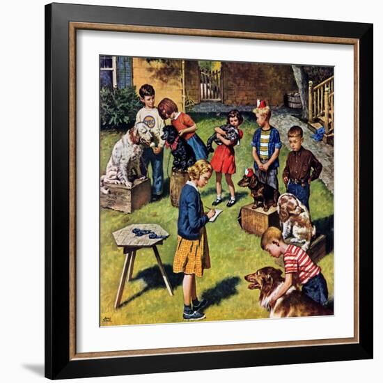 "Backyard Dog Show", July 8, 1950-Amos Sewell-Framed Giclee Print