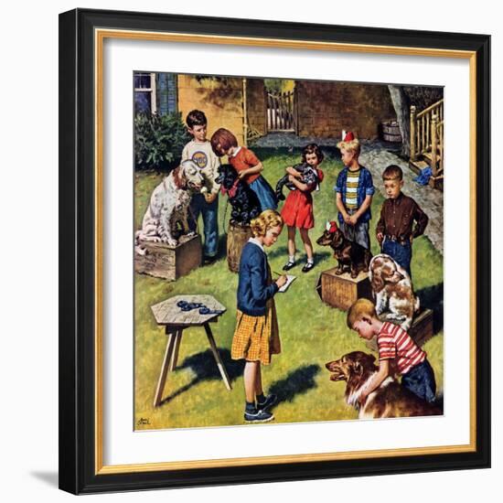 "Backyard Dog Show", July 8, 1950-Amos Sewell-Framed Giclee Print