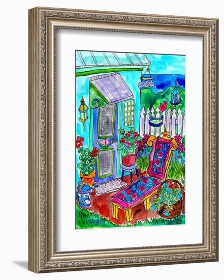 Backyard Garden at the Beach-Deborah Cavenaugh-Framed Art Print