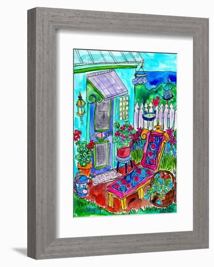 Backyard Garden at the Beach-Deborah Cavenaugh-Framed Art Print