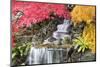 Backyard Waterfall with Japanese Maple Trees-jpldesigns-Mounted Photographic Print