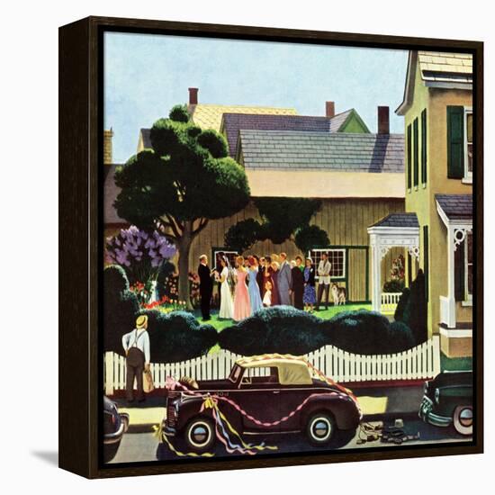 "Backyard Wedding", June 24, 1950-John Falter-Framed Premier Image Canvas