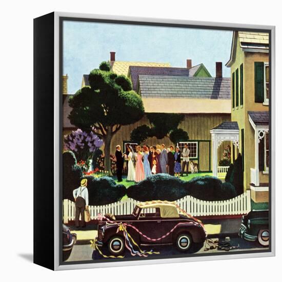 "Backyard Wedding", June 24, 1950-John Falter-Framed Premier Image Canvas