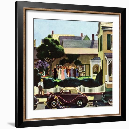 "Backyard Wedding", June 24, 1950-John Falter-Framed Giclee Print