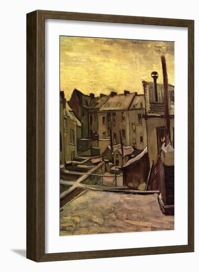 Backyards of Old Houses in Antwerp in the Snow-Vincent van Gogh-Framed Art Print