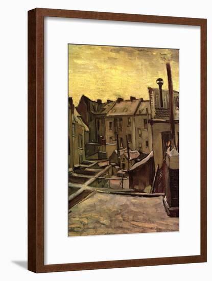 Backyards of Old Houses in Antwerp in the Snow-Vincent van Gogh-Framed Art Print