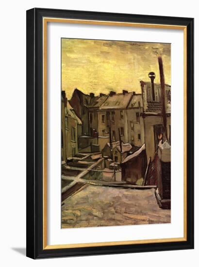 Backyards of Old Houses in Antwerp in the Snow-Vincent van Gogh-Framed Art Print