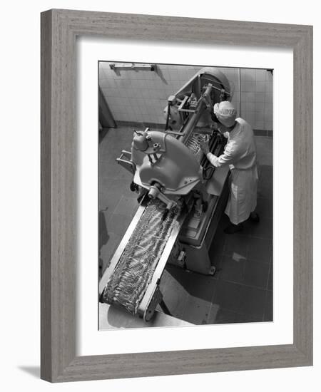 Bacon Slicing Machine, Danish Bacon Company, Selby, North Yorkshire, 1964-Michael Walters-Framed Photographic Print