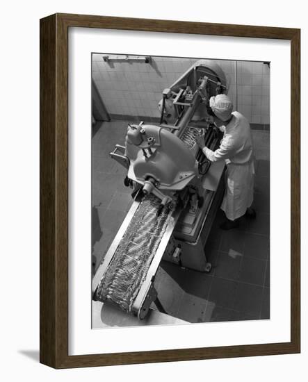 Bacon Slicing Machine, Danish Bacon Company, Selby, North Yorkshire, 1964-Michael Walters-Framed Photographic Print