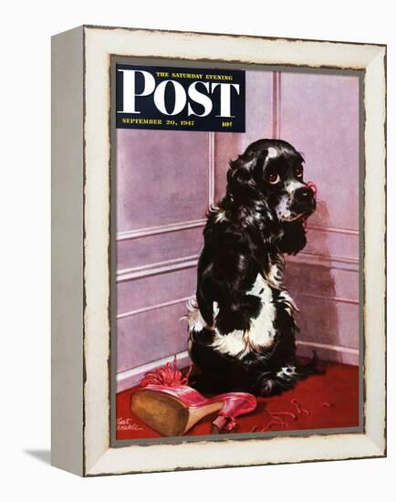 "Bad Dog, Butch," Saturday Evening Post Cover, September 20, 1947-Albert Staehle-Framed Premier Image Canvas