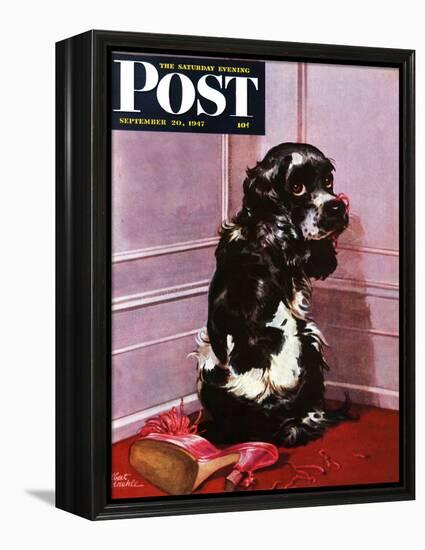 "Bad Dog, Butch," Saturday Evening Post Cover, September 20, 1947-Albert Staehle-Framed Premier Image Canvas