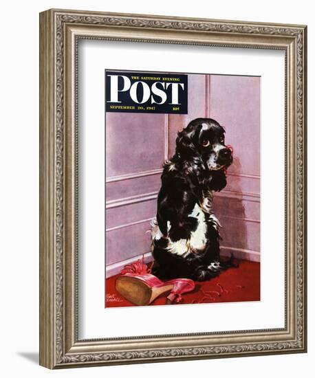 "Bad Dog, Butch," Saturday Evening Post Cover, September 20, 1947-Albert Staehle-Framed Giclee Print