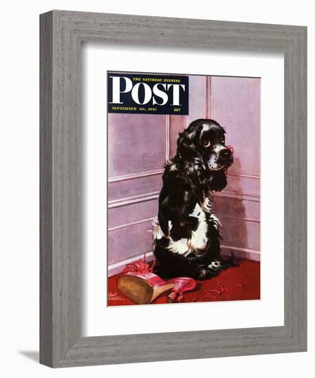 "Bad Dog, Butch," Saturday Evening Post Cover, September 20, 1947-Albert Staehle-Framed Giclee Print