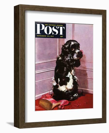 "Bad Dog, Butch," Saturday Evening Post Cover, September 20, 1947-Albert Staehle-Framed Giclee Print