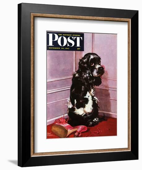 "Bad Dog, Butch," Saturday Evening Post Cover, September 20, 1947-Albert Staehle-Framed Giclee Print