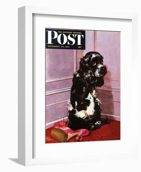 "Bad Dog, Butch," Saturday Evening Post Cover, September 20, 1947-Albert Staehle-Framed Giclee Print