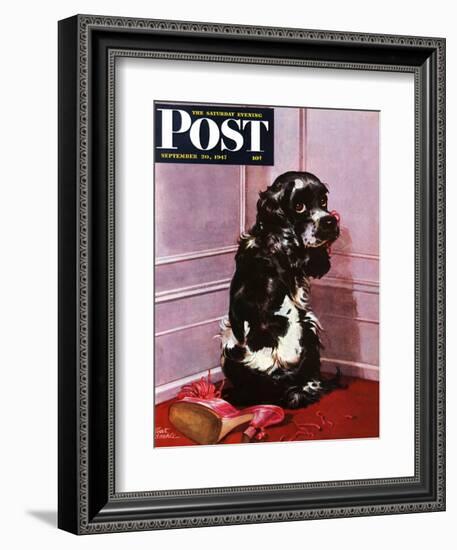 "Bad Dog, Butch," Saturday Evening Post Cover, September 20, 1947-Albert Staehle-Framed Giclee Print