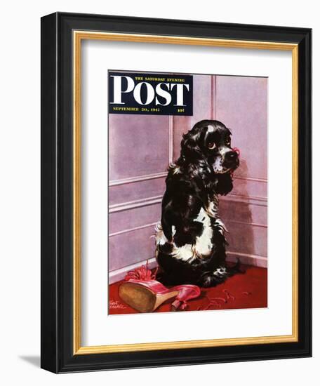 "Bad Dog, Butch," Saturday Evening Post Cover, September 20, 1947-Albert Staehle-Framed Giclee Print