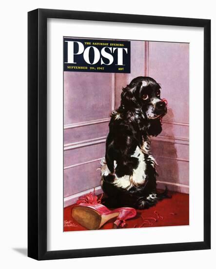 "Bad Dog, Butch," Saturday Evening Post Cover, September 20, 1947-Albert Staehle-Framed Giclee Print