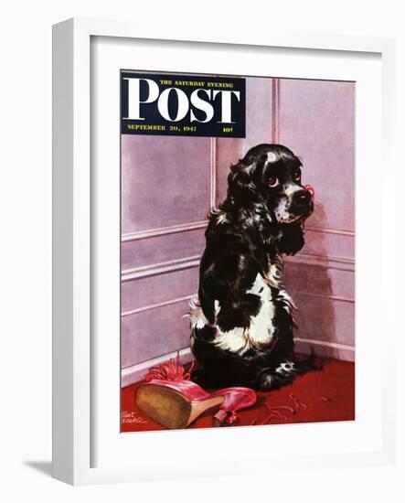 "Bad Dog, Butch," Saturday Evening Post Cover, September 20, 1947-Albert Staehle-Framed Giclee Print