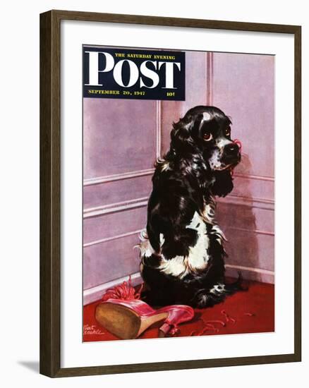 "Bad Dog, Butch," Saturday Evening Post Cover, September 20, 1947-Albert Staehle-Framed Giclee Print