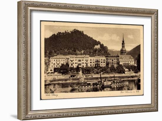 Bad Schandau, Elbe, Dampfschiff Leitmeritz, Ort-null-Framed Giclee Print