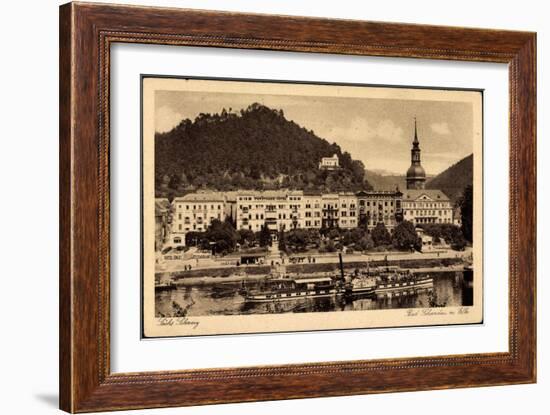 Bad Schandau, Elbe, Dampfschiff Leitmeritz, Ort-null-Framed Giclee Print