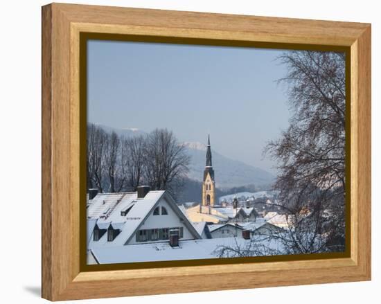 Bad Tolz Spa Town Covered By Snow at Sunrise, Bavaria, Germany-Richard Nebesky-Framed Premier Image Canvas