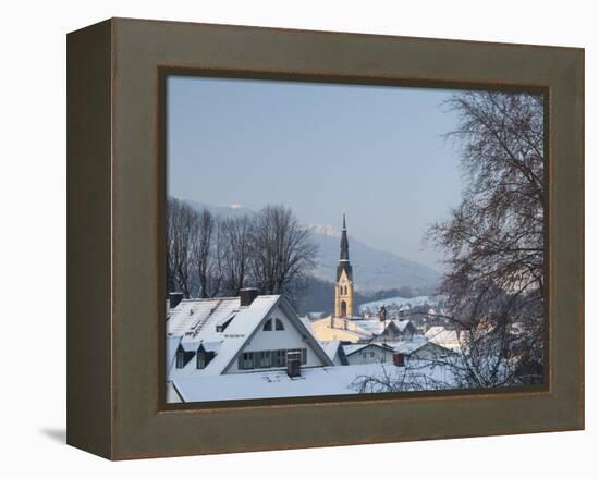 Bad Tolz Spa Town Covered By Snow at Sunrise, Bavaria, Germany-Richard Nebesky-Framed Premier Image Canvas