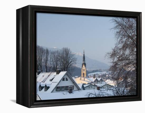 Bad Tolz Spa Town Covered By Snow at Sunrise, Bavaria, Germany-Richard Nebesky-Framed Premier Image Canvas