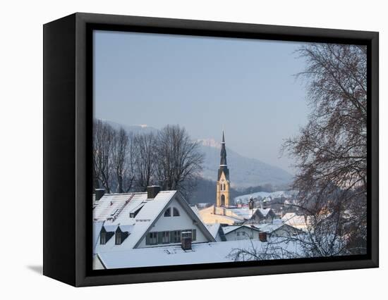 Bad Tolz Spa Town Covered By Snow at Sunrise, Bavaria, Germany-Richard Nebesky-Framed Premier Image Canvas