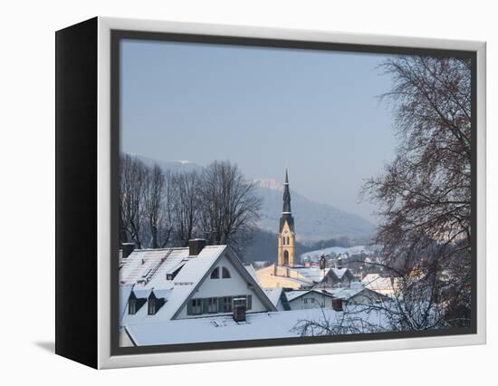 Bad Tolz Spa Town Covered By Snow at Sunrise, Bavaria, Germany-Richard Nebesky-Framed Premier Image Canvas