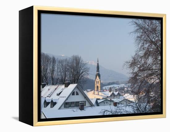 Bad Tolz Spa Town Covered By Snow at Sunrise, Bavaria, Germany-Richard Nebesky-Framed Premier Image Canvas