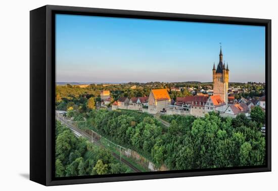 Bad Wimpfen with Blue Tower, Neckartal Valley, Burgenstrasse, Baden-Wurttemberg, Germany, Europe-Markus Lange-Framed Premier Image Canvas