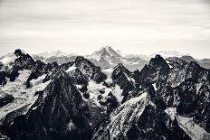 Black and White Mountain Landscape in the Alps, France.-badahos-Framed Premier Image Canvas