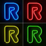 Neon Sign Letter G-badboo-Framed Premium Giclee Print