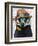 Badger and Flower Glasses-Fab Funky-Framed Art Print