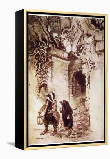 Badger and Mole, Willow-Arthur Rackham-Framed Premier Image Canvas