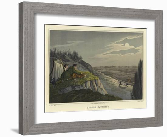 Badger Catching-Henry Thomas Alken-Framed Giclee Print