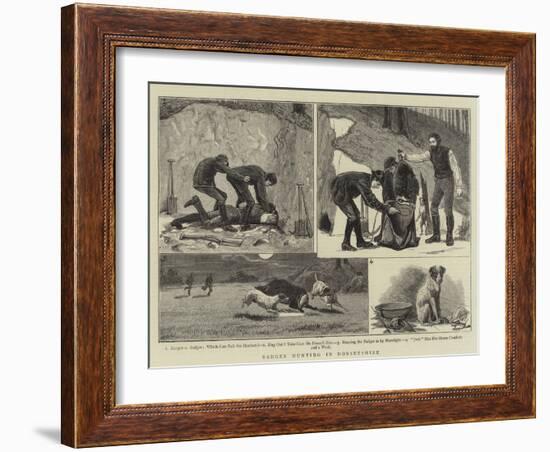 Badger Hunting in Dorsetshire-null-Framed Giclee Print