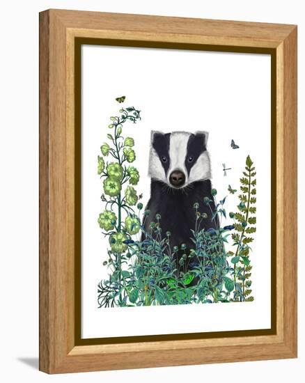 Badger In The Garden-Fab Funky-Framed Stretched Canvas