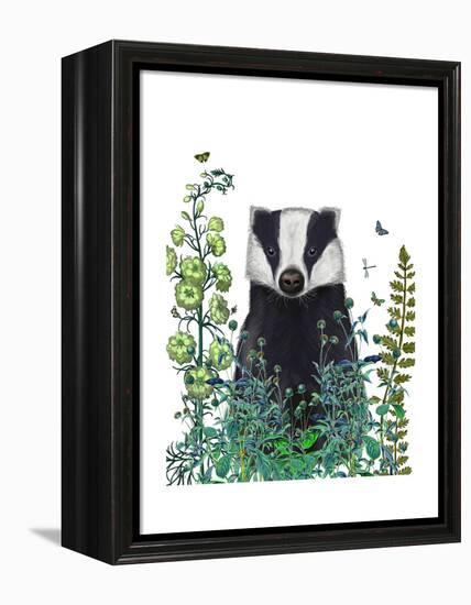 Badger In The Garden-Fab Funky-Framed Stretched Canvas