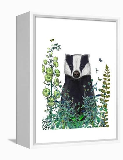 Badger In The Garden-Fab Funky-Framed Stretched Canvas