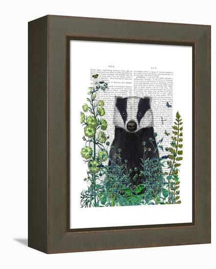 Badger In The Garden-Fab Funky-Framed Stretched Canvas