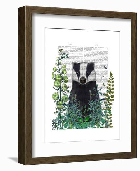 Badger In The Garden-Fab Funky-Framed Art Print