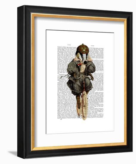 Badger on Vintage Bicycle-Fab Funky-Framed Art Print