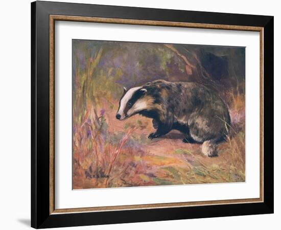 Badger, Swan, Wild Beasts-Cuthbert Swan-Framed Art Print